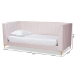 Baxton Studio Oksana Modern Contemporary Glam and Luxe Light Pink Velvet Fabric Upholstered and Gold Finished Twin Size Daybed - BSOCF0344-Light Pink Daybed-Twin