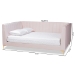 Baxton Studio Oksana Modern Contemporary Glam and Luxe Light Pink Velvet Fabric Upholstered and Gold Finished Full Size Daybed - BSOCF0344-Light Pink Daybed-Full