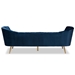 Baxton Studio Kailyn Glam and Luxe Navy Blue Velvet Fabric Upholstered and Gold Finished Sofa - BSOTSF-6719-3-Navy Blue Velvet/Gold-SF
