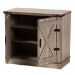 Baxton Studio Wayne Modern Contemporary Farmhouse Oak Brown Finished Wood 2-Door Shoe Storage Cabinet - BSOSC910041-2-Oak-Shoe Cabinet