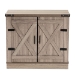 Baxton Studio Wayne Modern Contemporary Farmhouse Oak Brown Finished Wood 2-Door Shoe Storage Cabinet - BSOSC910041-2-Oak-Shoe Cabinet