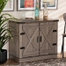 Baxton Studio Wayne Modern Contemporary Farmhouse Oak Brown Finished Wood 2-Door Shoe Storage Cabinet - BSOSC910041-2-Oak-Shoe Cabinet