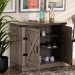 Baxton Studio Wayne Modern Contemporary Farmhouse Oak Brown Finished Wood 2-Door Shoe Storage Cabinet - BSOSC910041-2-Oak-Shoe Cabinet