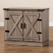 Baxton Studio Wayne Modern Contemporary Farmhouse Oak Brown Finished Wood 2-Door Shoe Storage Cabinet - BSOSC910041-2-Oak-Shoe Cabinet