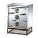 Baxton Studio Laken Contemporary Glam and Luxe Mirrored and Antique Bronze Finished 3-Drawer End Table
