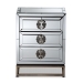 Baxton Studio Laken Contemporary Glam and Luxe Mirrored and Antique Bronze Finished 3-Drawer End Table - BSORXF-2222-ET