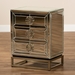 Baxton Studio Laken Contemporary Glam and Luxe Mirrored and Antique Bronze Finished 3-Drawer End Table - BSORXF-2222-ET