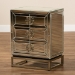 Baxton Studio Laken Contemporary Glam and Luxe Mirrored and Antique Bronze Finished 3-Drawer End Table - BSORXF-2222-ET
