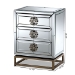 Baxton Studio Laken Contemporary Glam and Luxe Mirrored and Antique Bronze Finished 3-Drawer End Table - BSORXF-2222-ET