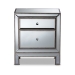 Baxton Studio Fadri Contemporary Glam and Luxe Mirrored 2-Drawer End Table - BSORXF-2393-ET