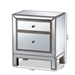 Baxton Studio Fadri Contemporary Glam and Luxe Mirrored 2-Drawer End Table - BSORXF-2393-ET