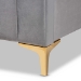 Baxton Studio Nami Modern Contemporary Glam and Luxe Light Grey Velvet Fabric Upholstered and Gold Finished King Size Platform Bed - BSOCF0374-Light Grey-King