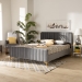 Baxton Studio Nami Modern Contemporary Glam and Luxe Light Grey Velvet Fabric Upholstered and Gold Finished King Size Platform Bed - BSOCF0374-Light Grey-King