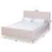 Baxton Studio Nami Modern Contemporary Glam and Luxe Light Pink Velvet Fabric Upholstered and Gold Finished Full Size Platform Bed - BSOCF0374-Light Pink-Full