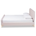 Baxton Studio Nami Modern Contemporary Glam and Luxe Light Pink Velvet Fabric Upholstered and Gold Finished Full Size Platform Bed - BSOCF0374-Light Pink-Full