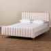 Baxton Studio Nami Modern Contemporary Glam and Luxe Light Pink Velvet Fabric Upholstered and Gold Finished Full Size Platform Bed - BSOCF0374-Light Pink-Full