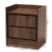 Baxton Studio Hale Modern and Contemporary Walnut Brown Finished Wood 1-Door Nightstand - BSOET8003-Walnut-NS