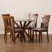 Baxton Studio Lore Modern and Contemporary Grey Fabric Upholstered and Walnut Brown Finished Wood 5-Piece Dining Set - BSOLore-Grey/Walnut-5PC Dining Set