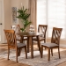 Baxton Studio Lida Modern and Contemporary Grey Fabric Upholstered and Walnut Brown Finished Wood 5-Piece Dining Set - BSOLida-Grey/Walnut-5PC Dining Set