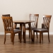 Baxton Studio Lida Modern and Contemporary Grey Fabric Upholstered and Walnut Brown Finished Wood 5-Piece Dining Set - BSOLida-Grey/Walnut-5PC Dining Set