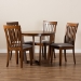 Baxton Studio Andi Modern and Contemporary Grey Fabric Upholstered and Walnut Brown Finished Wood 5-Piece Dining Set - BSOAndi-Grey/Walnut-5PC Dining Set