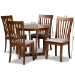 Baxton Studio Andi Modern and Contemporary Grey Fabric Upholstered and Walnut Brown Finished Wood 5-Piece Dining Set - BSOAndi-Grey/Walnut-5PC Dining Set