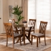 Baxton Studio Marian Modern and Contemporary Grey Fabric Upholstered and Walnut Brown Finished Wood 5-Piece Dining Set - BSOMarian-Grey/Walnut-5PC Dining Set