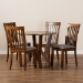 Baxton Studio Marian Modern and Contemporary Grey Fabric Upholstered and Walnut Brown Finished Wood 5-Piece Dining Set - BSOMarian-Grey/Walnut-5PC Dining Set