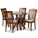 Baxton Studio Marian Modern and Contemporary Grey Fabric Upholstered and Walnut Brown Finished Wood 5-Piece Dining Set - BSOMarian-Grey/Walnut-5PC Dining Set