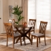 Baxton Studio Bailey Modern and Contemporary Grey Fabric Upholstered and Walnut Brown Finished Wood 5-Piece Dining Set - BSOBailey-Grey/Walnut-5PC Dining Set