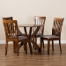 Baxton Studio Bailey Modern and Contemporary Grey Fabric Upholstered and Walnut Brown Finished Wood 5-Piece Dining Set - BSOBailey-Grey/Walnut-5PC Dining Set