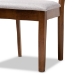 Baxton Studio Norah Modern and Contemporary Grey Fabric Upholstered and Walnut Brown Finished Wood 5-Piece Dining Set - BSONorah-Grey/Walnut-5PC Dining Set