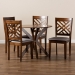 Baxton Studio Norah Modern and Contemporary Grey Fabric Upholstered and Walnut Brown Finished Wood 5-Piece Dining Set - BSONorah-Grey/Walnut-5PC Dining Set