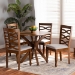 Baxton Studio Mila Modern and Contemporary Grey Fabric Upholstered and Walnut Brown Finished Wood 5-Piece Dining Set - BSOMila-Grey/Walnut-5PC Dining Set