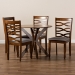 Baxton Studio Mila Modern and Contemporary Grey Fabric Upholstered and Walnut Brown Finished Wood 5-Piece Dining Set - BSOMila-Grey/Walnut-5PC Dining Set