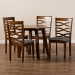 Baxton Studio Darina Modern and Contemporary Grey Fabric Upholstered and Walnut Brown Finished Wood 5-Piece Dining Set - BSODarina-Grey/Walnut-5PC Dining Set