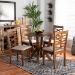 Baxton Studio Ariane Modern and Contemporary Grey Fabric Upholstered and Walnut Brown Finished Wood 5-Piece Dining Set - BSOAriane-Grey/Walnut-5PC Dining Set