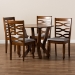 Baxton Studio Ariane Modern and Contemporary Grey Fabric Upholstered and Walnut Brown Finished Wood 5-Piece Dining Set - BSOAriane-Grey/Walnut-5PC Dining Set