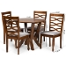 Baxton Studio Ariane Modern and Contemporary Grey Fabric Upholstered and Walnut Brown Finished Wood 5-Piece Dining Set - BSOAriane-Grey/Walnut-5PC Dining Set