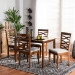Baxton Studio Mirna Modern and Contemporary Grey Fabric Upholstered and Walnut Brown Finished Wood 5-Piece Dining Set - BSOMirna-Grey/Walnut-5PC Dining Set
