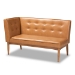Baxton Studio Arvid Mid-Century Modern Tan Faux Leather Upholstered and Walnut Brown Finished Wood 5-Piece Dining Nook Set - BSOBBT8051-Tan/Walnut-5PC Dining Nook Set