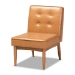 Baxton Studio Arvid Mid-Century Modern Tan Faux Leather Upholstered and Walnut Brown Finished Wood 5-Piece Dining Nook Set - BSOBBT8051-Tan/Walnut-5PC Dining Nook Set