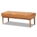 Baxton Studio Arvid Mid-Century Modern Tan Faux Leather Upholstered and Walnut Brown Finished Wood 4-Piece Dining Nook Set - BSOBBT8051-Tan/Walnut-4PC Dining Nook Set