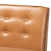 Baxton Studio Arvid Mid-Century Modern Tan Faux Leather Upholstered and Walnut Brown Finished Wood 2-Piece Dining Corner Sofa Bench - BSOBBT8051-Tan/Walnut-2PC SF Bench