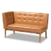 Baxton Studio Arvid Mid-Century Modern Tan Faux Leather Upholstered and Walnut Brown Finished Wood 3-Piece Dining Nook Set - BSOBBT8051-Tan/Walnut-3PC Dining Nook Set