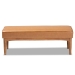 Baxton Studio Arvid Mid-Century Modern Tan Faux Leather Upholstered and Walnut Brown Finished Wood Dining Bench - BSOBBT8051-Tan/Walnut-Bench