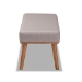 Baxton Studio Odessa Mid-Century Modern Grey Fabric Upholstered and Walnut Brown Finished Wood Dining Bench - BSOBBT8054-Grey/Walnut-Bench
