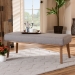 Baxton Studio Odessa Mid-Century Modern Grey Fabric Upholstered and Walnut Brown Finished Wood Dining Bench - BSOBBT8054-Grey/Walnut-Bench