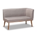 Baxton Studio Odessa Mid-Century Modern Grey Fabric Upholstered and Walnut Brown Finished Wood 3-Piece Dining Nook Set - BSOBBT8054-Grey/Walnut-3PC Dining Nook Set