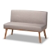 Baxton Studio Odessa Mid-Century Modern Grey Fabric Upholstered and Walnut Brown Finished Wood 3-Piece Dining Nook Set - BSOBBT8054-Grey/Walnut-3PC Dining Nook Set